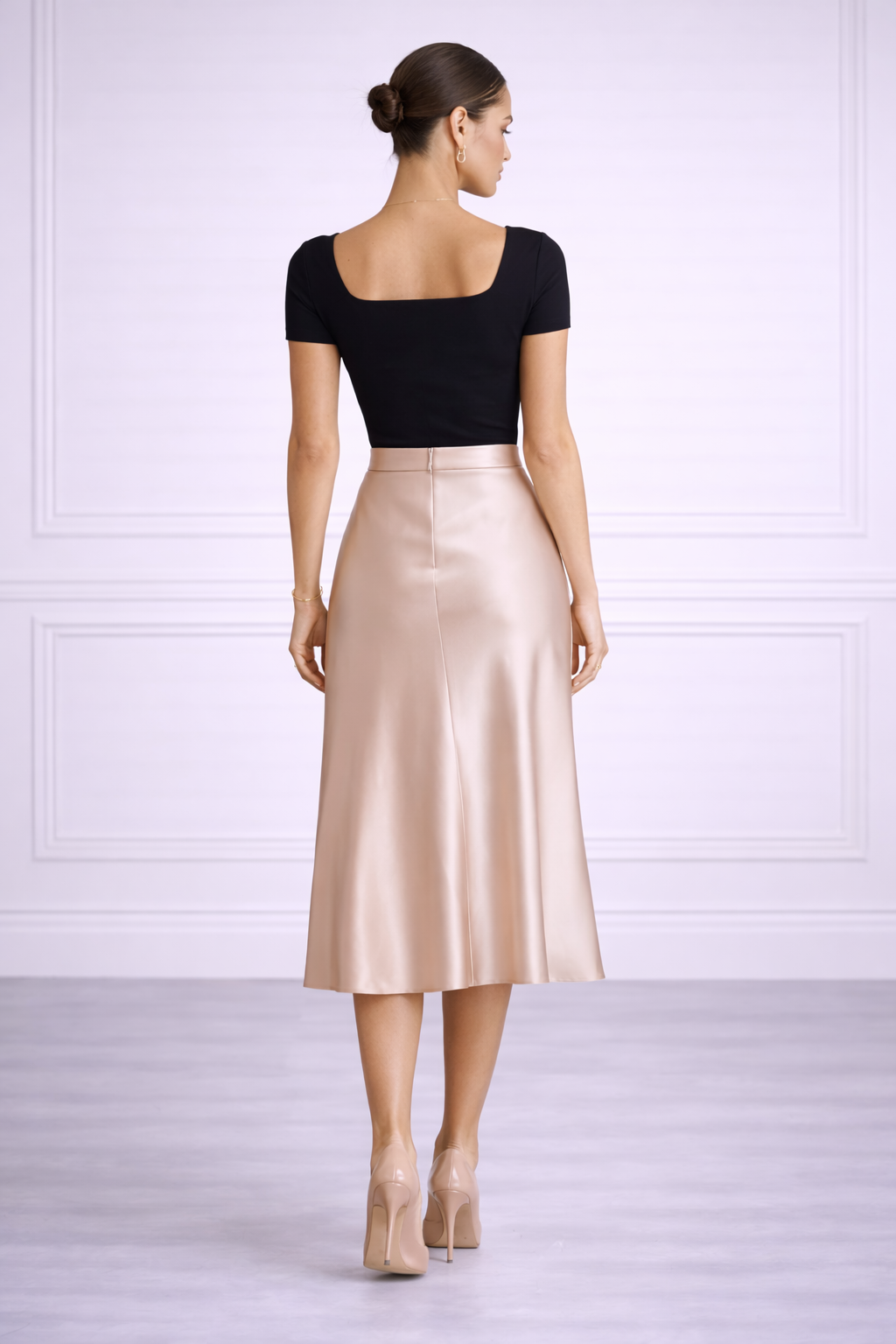 Falda Satin Midi Élise